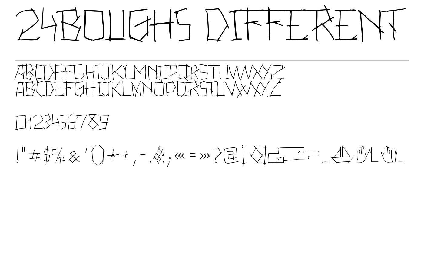 24boughs Different Regular Font preview