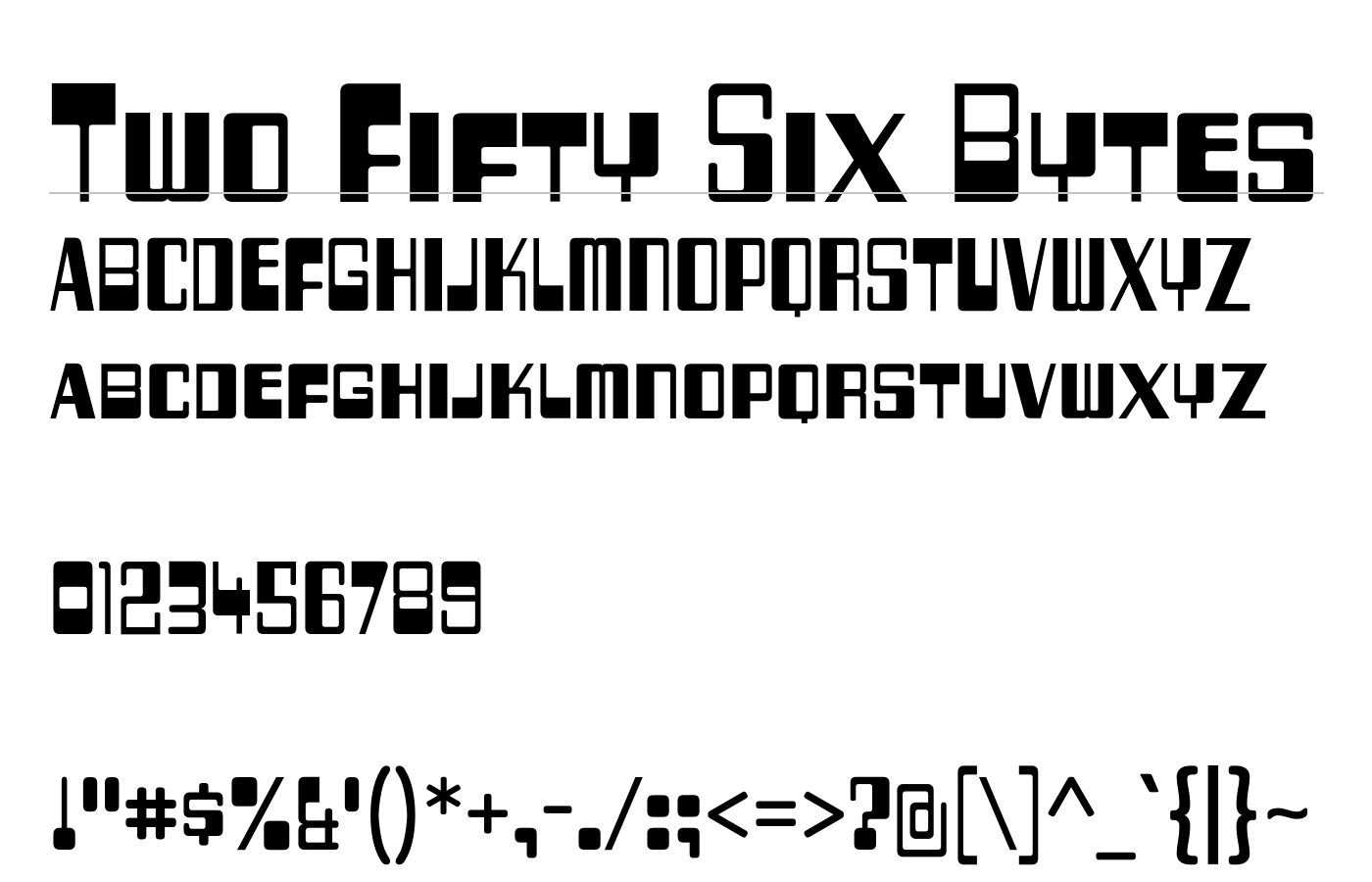 256 Bytes Font preview