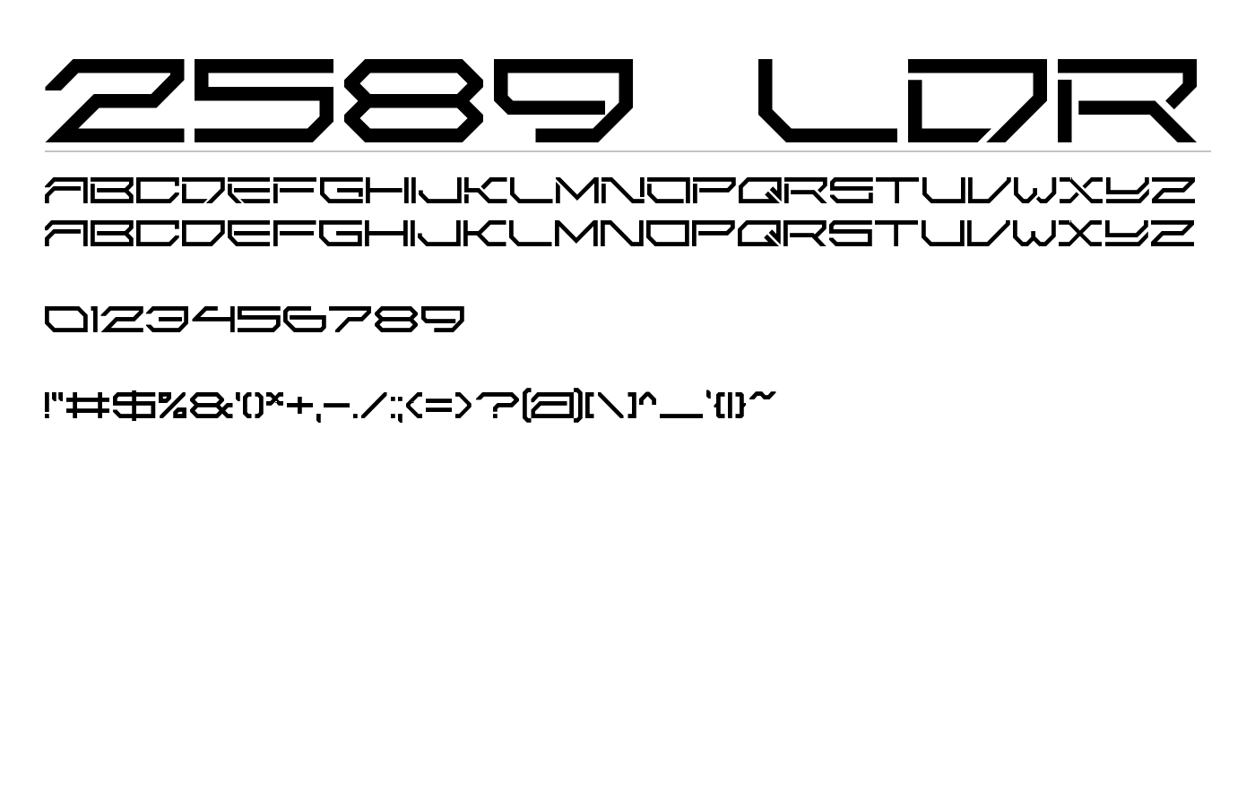 2589 LDR Font preview