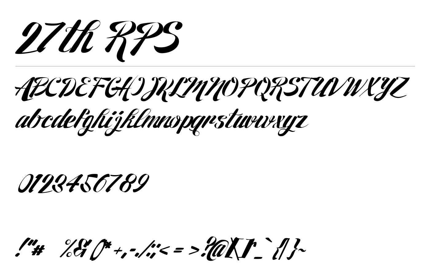 27th RPS Font preview