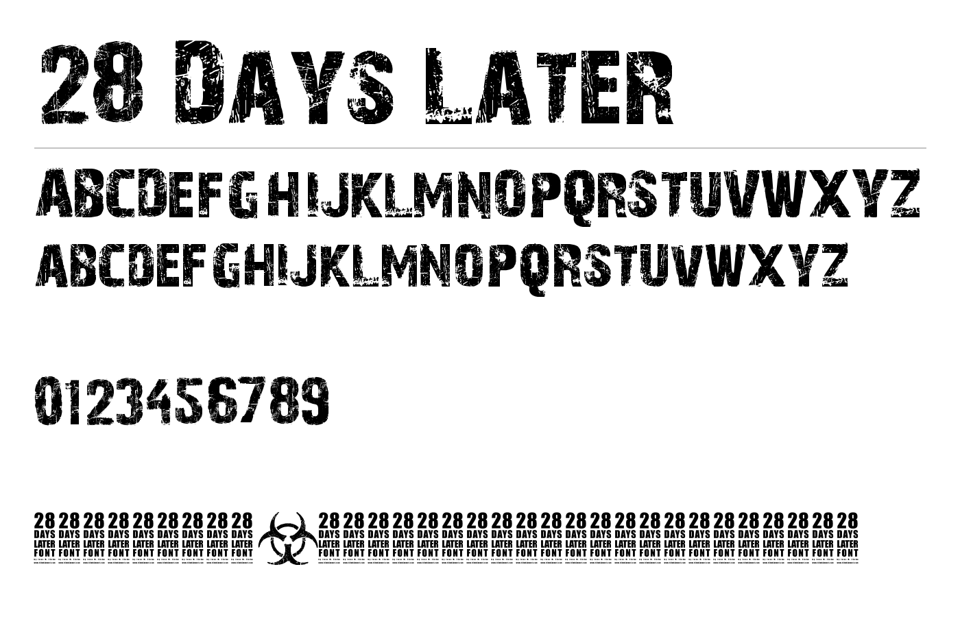 28 Days Later Font preview