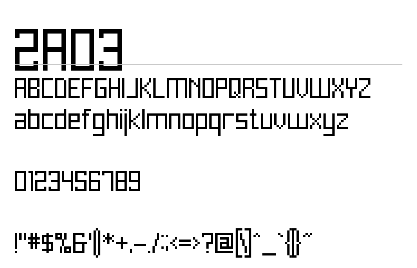 2A03 Font preview