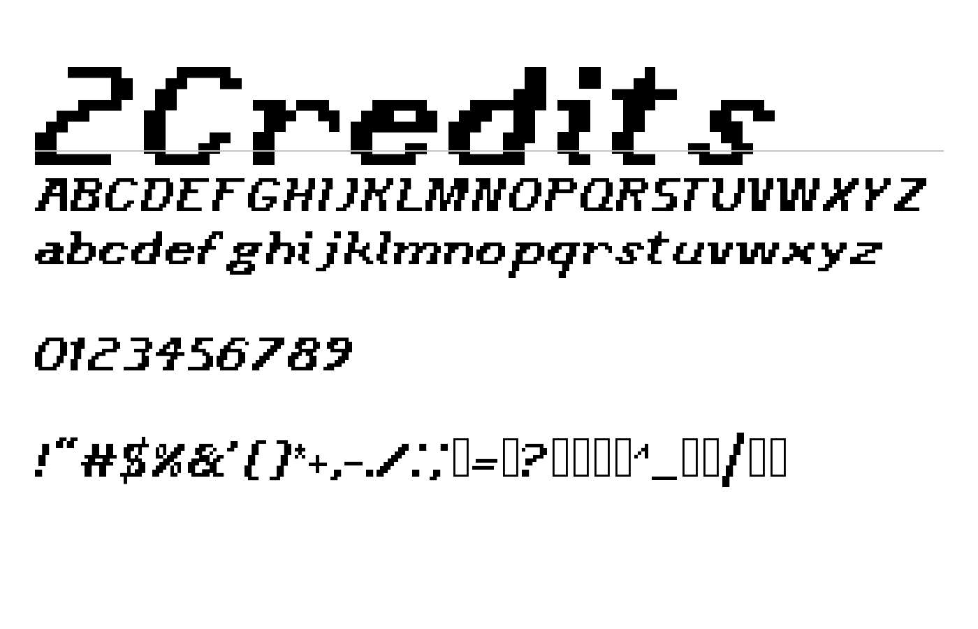 2Credits Font preview