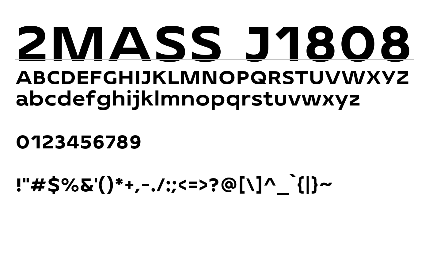 2MASS J1808 Font preview