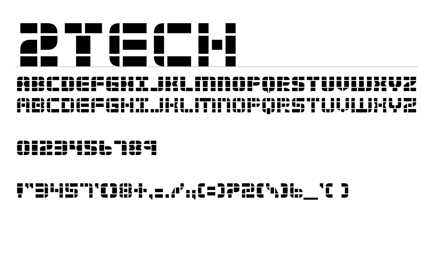 2Tech Font preview