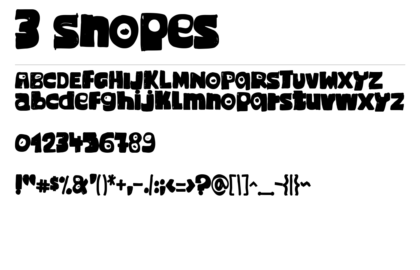 3 Snopes Font preview