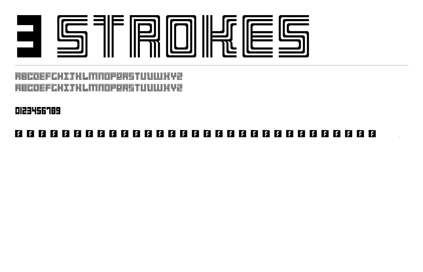 3 Strokes Font preview