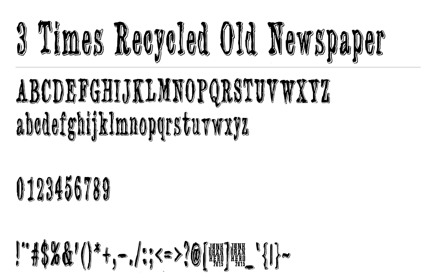 3 Times Recycled Old Newspaper Font preview