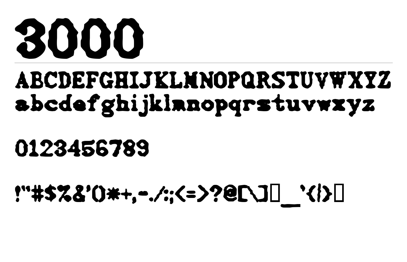 3000 Font preview
