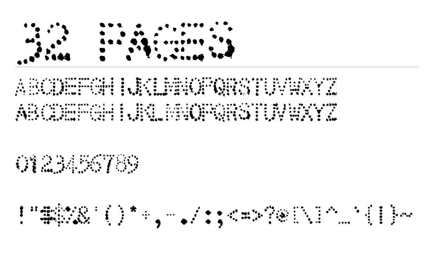 32 pages Font preview