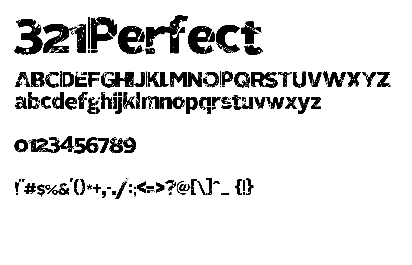 321Perfect Font preview