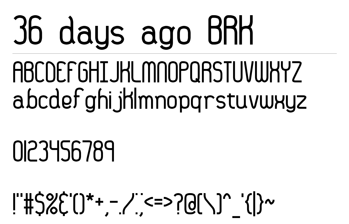 36 days ago BRK Font preview