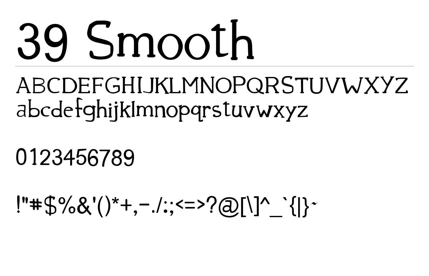 39 Smooth Font preview