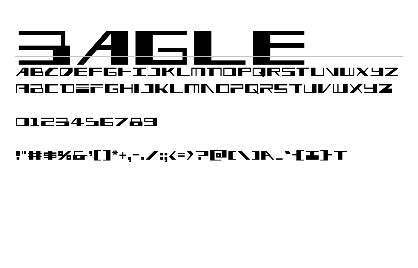 3AGLE Font preview
