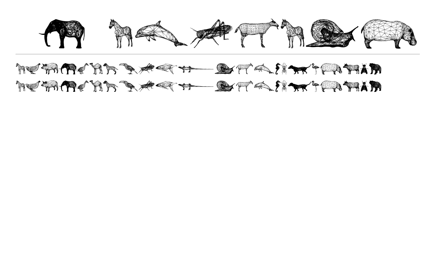 3D Animals Font preview