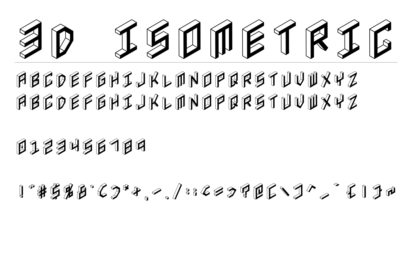 3D Isometric Font preview