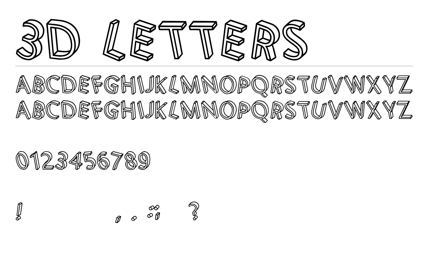 3D Letters Font preview