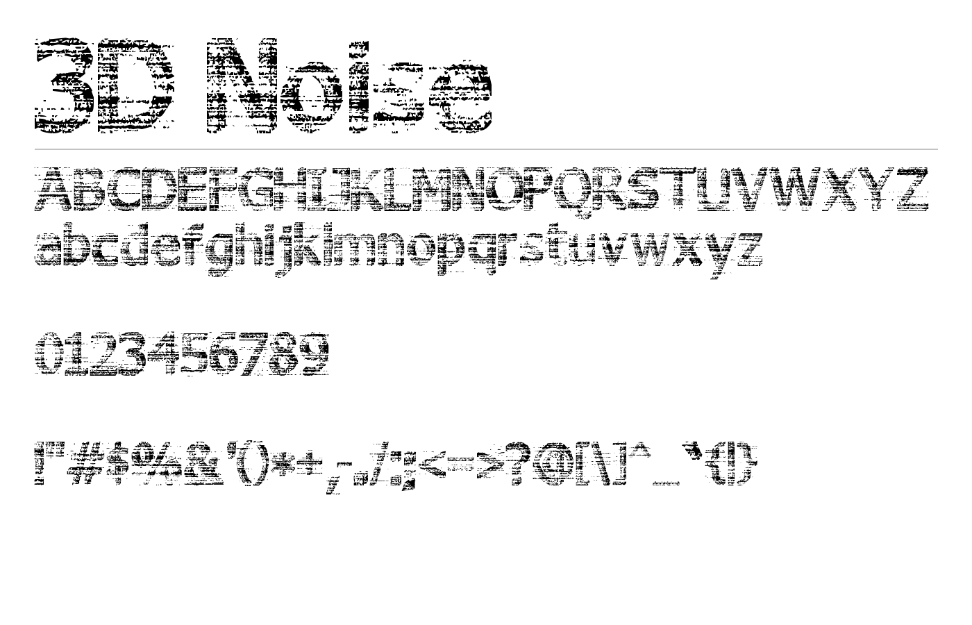 3D Noise Font preview