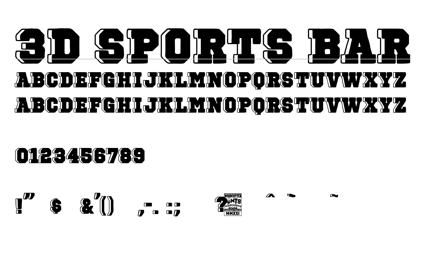 3D Sports Bar Font preview