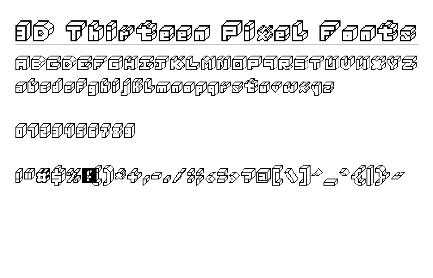 3D Thirteen Pixel Fonts Font preview