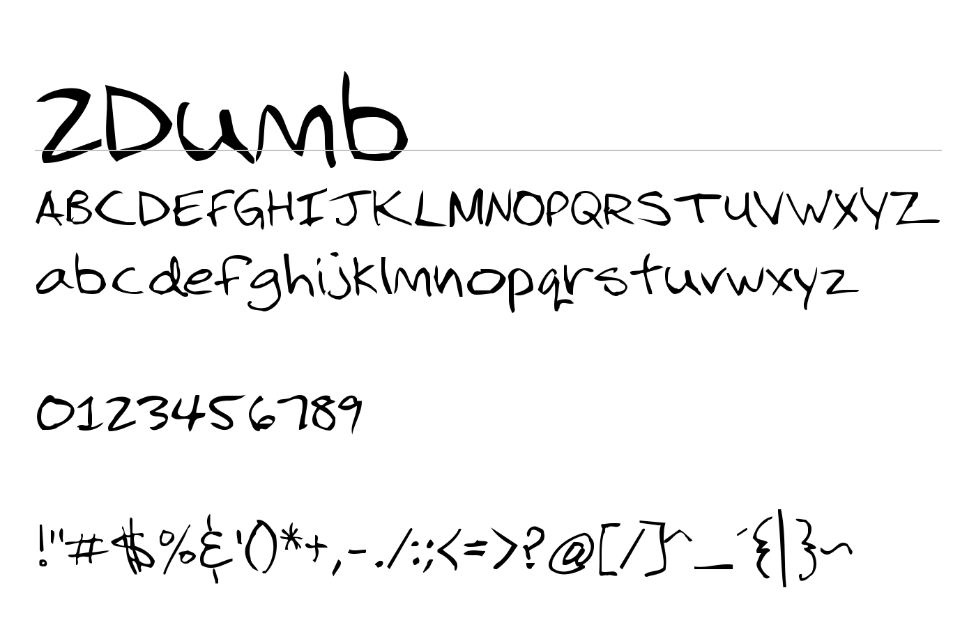 2Dumb Font preview
