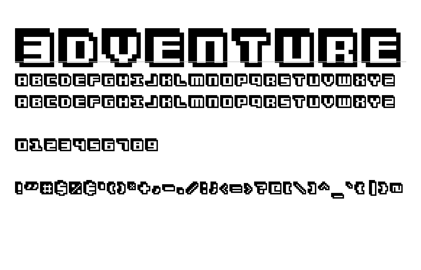 3Dventure Font preview