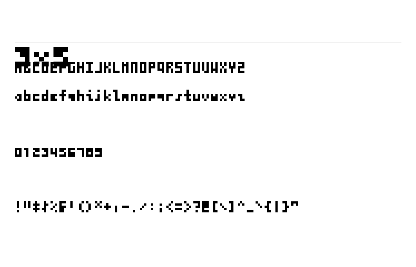 3x5 Font preview