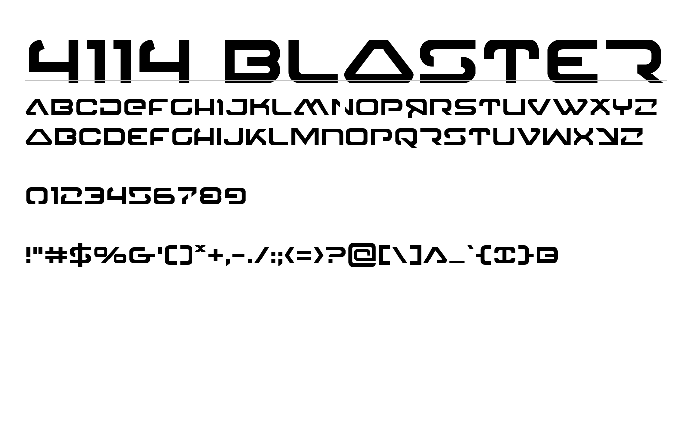 4114 Blaster Font preview