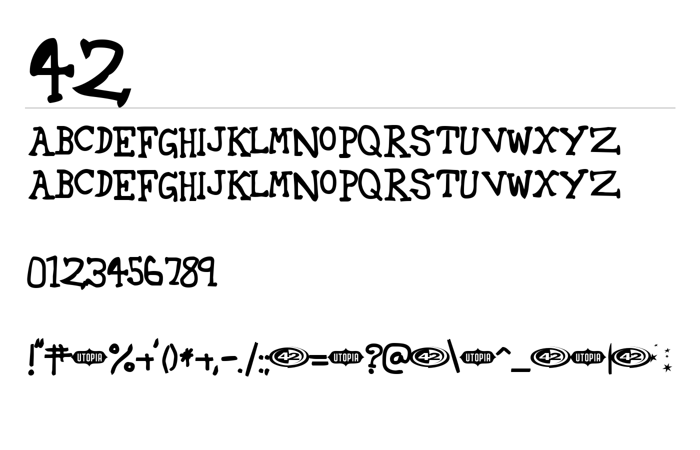 42 Font preview