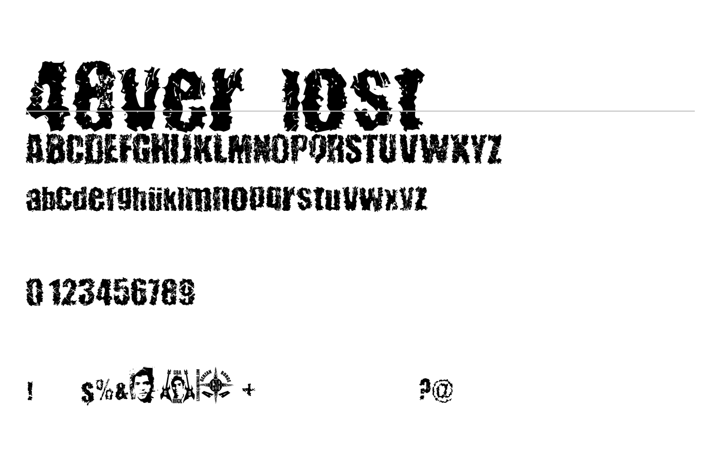 48ver lost Font preview