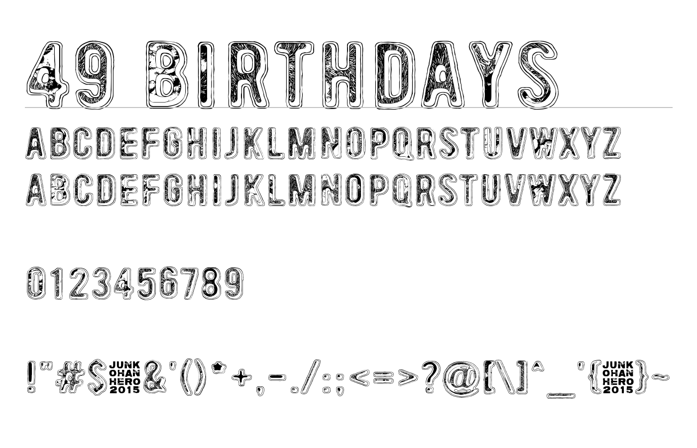 49 birthdays Font preview