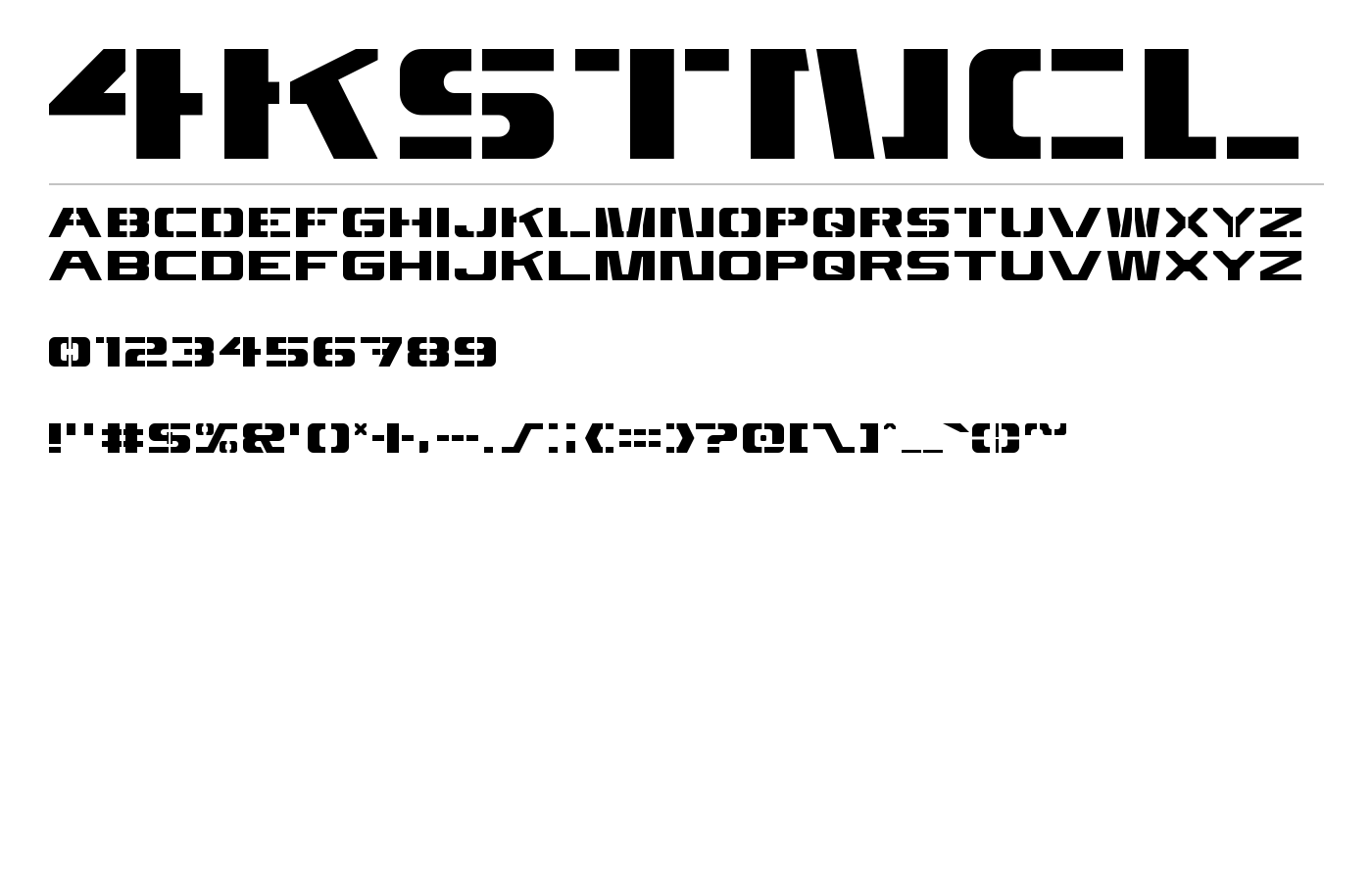 4KSTNCL Font preview