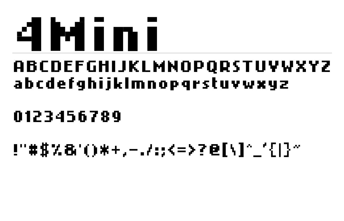4Mini Font preview