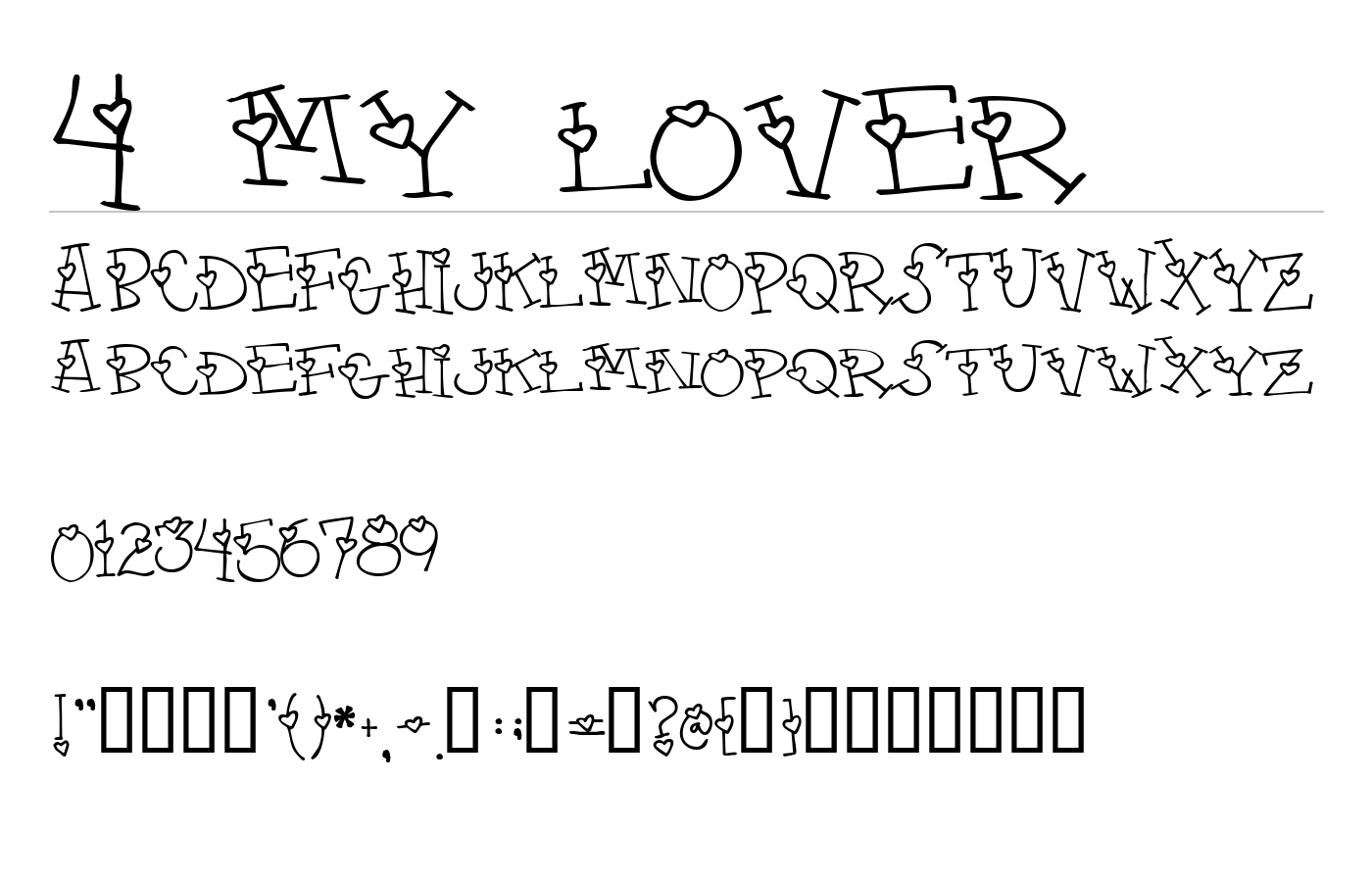 4 my lover Font preview