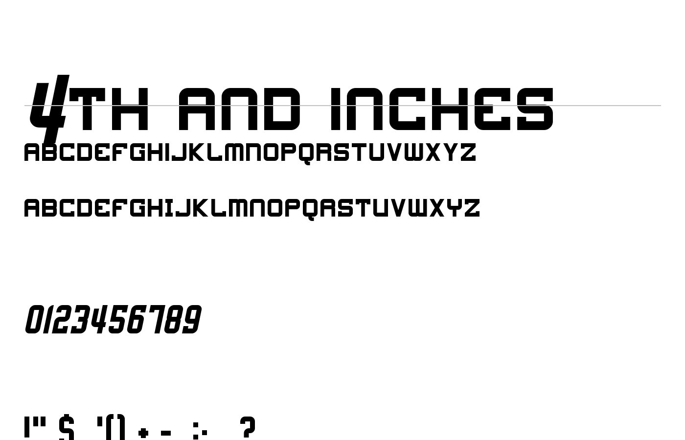 4th and Inches Font preview