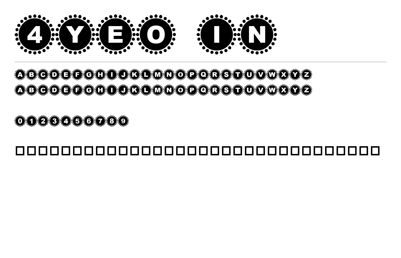 4YEO IN Font preview
