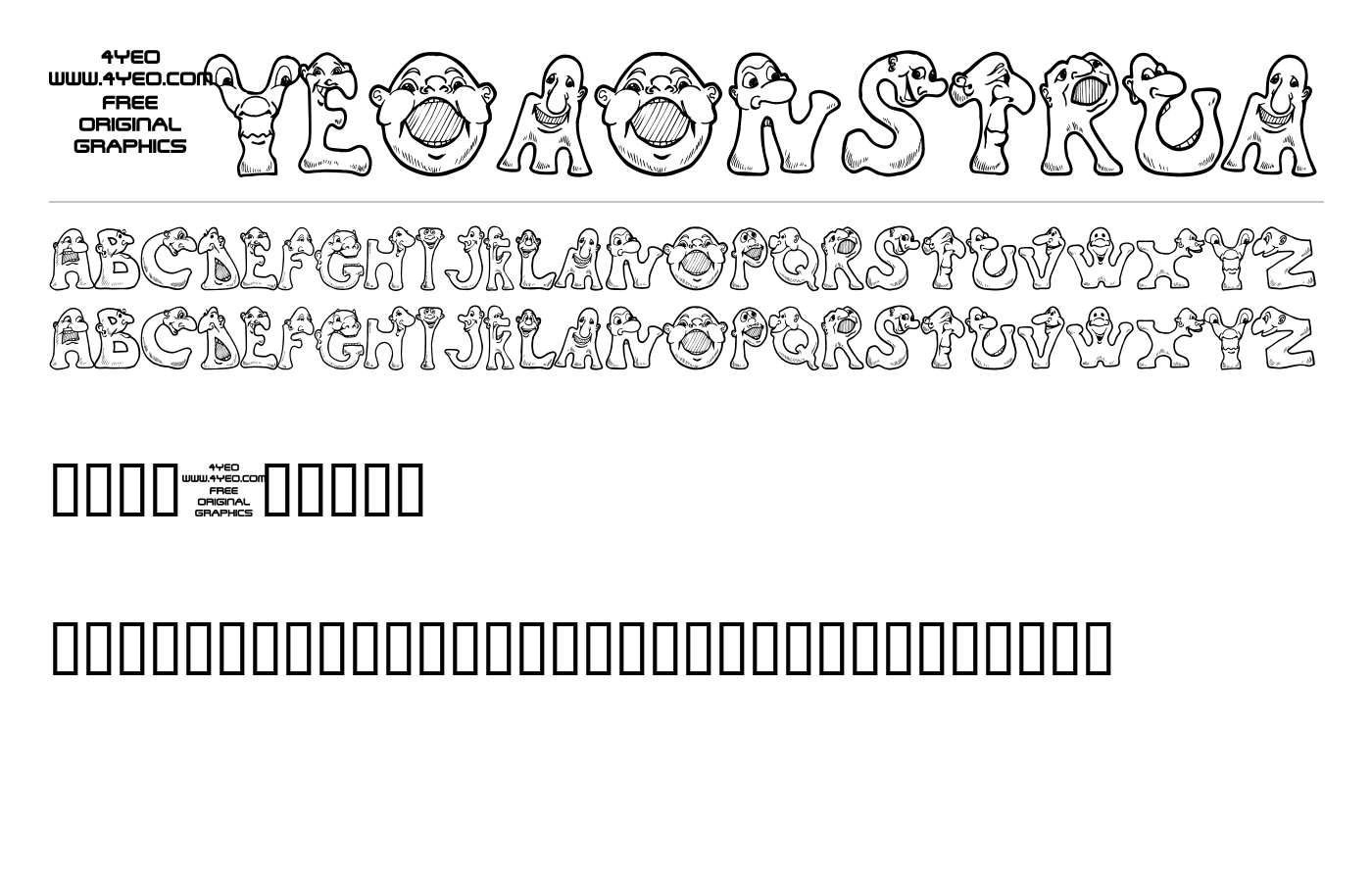 4YEOmonstrum Font preview