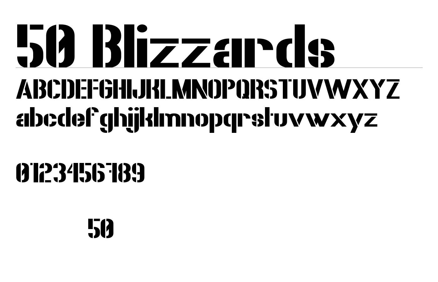 50 Blizzards Font preview