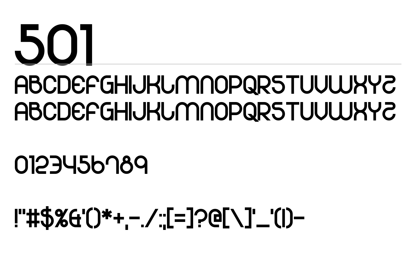 501 Font preview