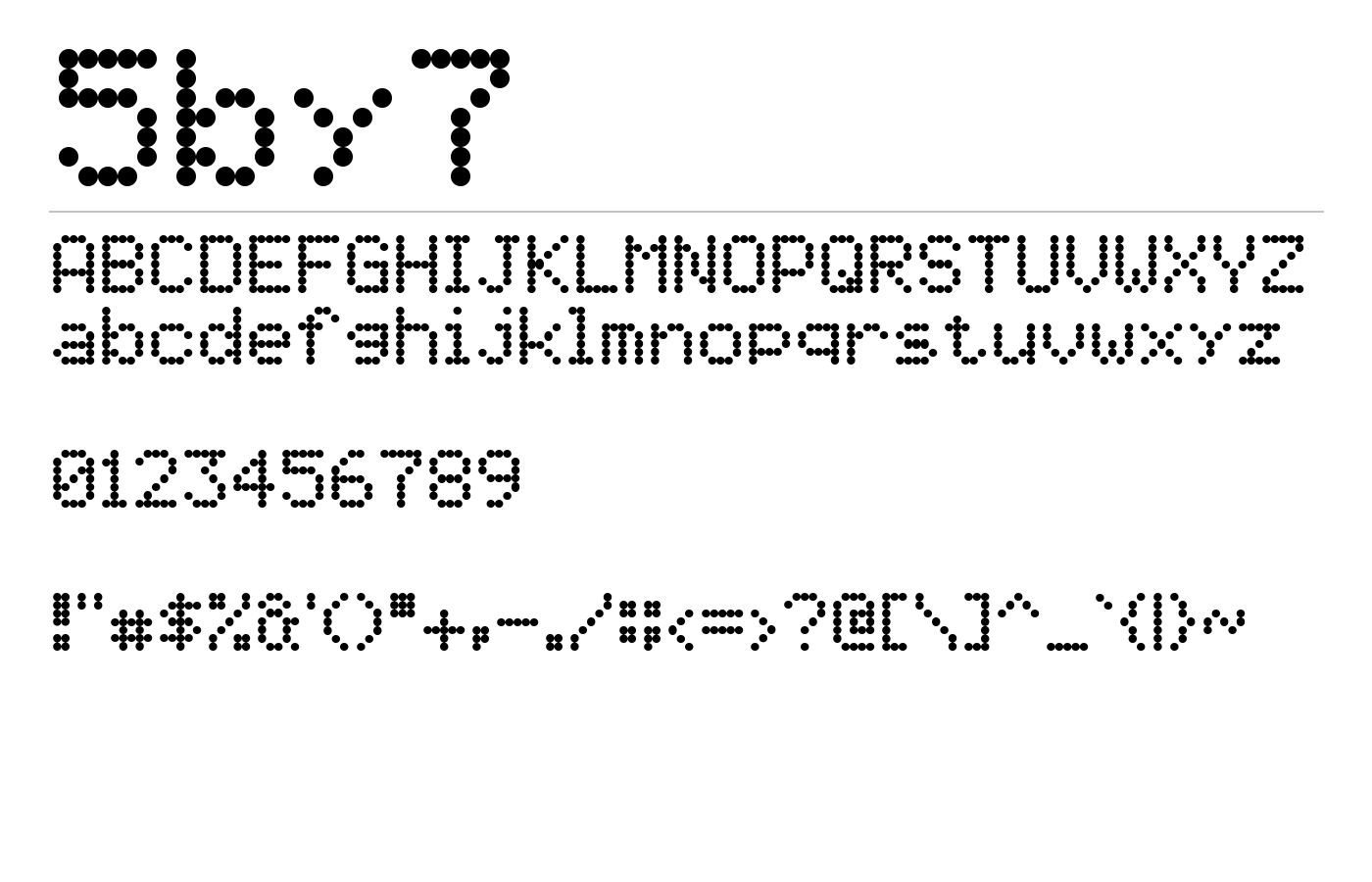 5by7 Font preview