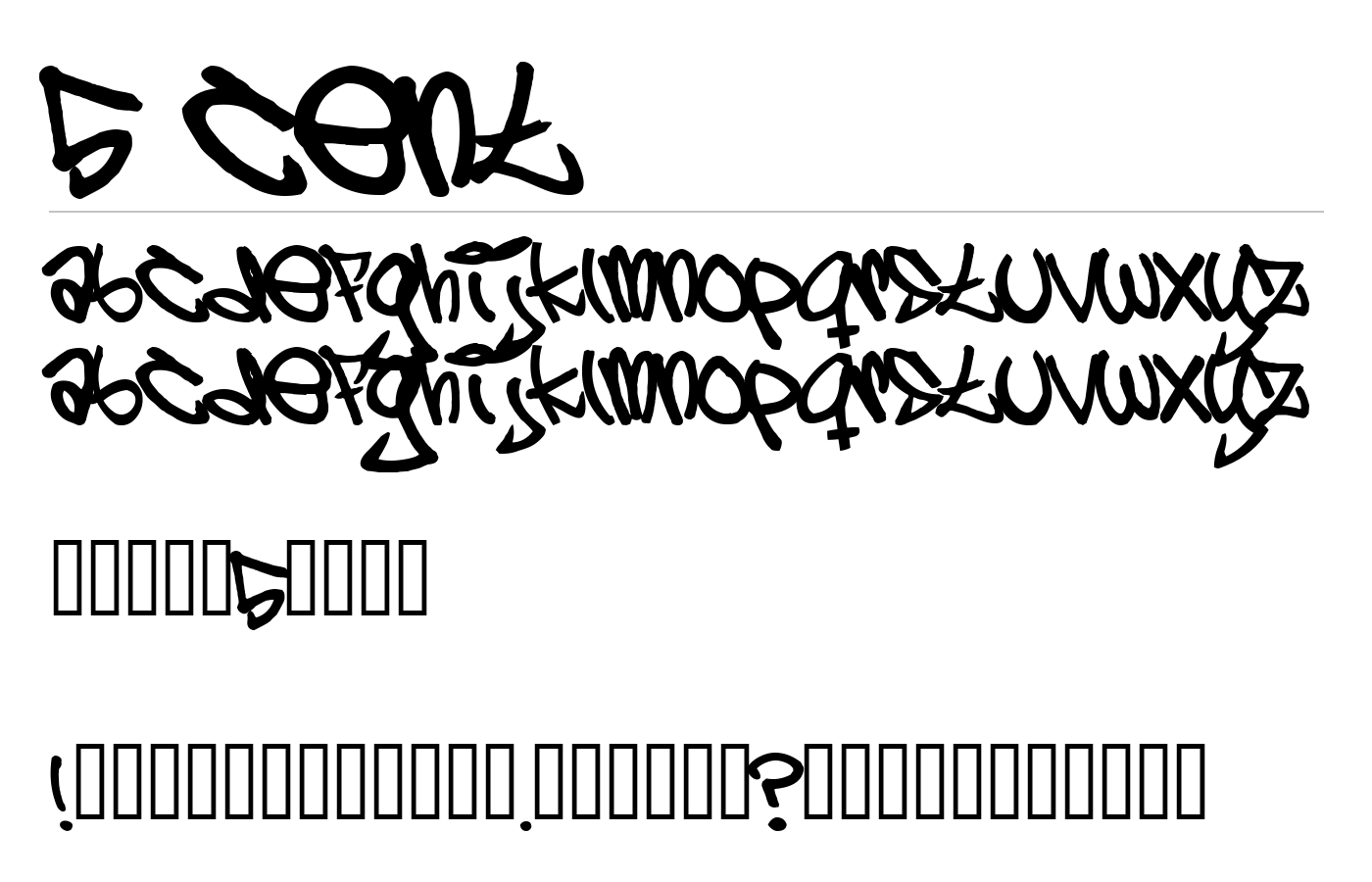 5 cent Font preview