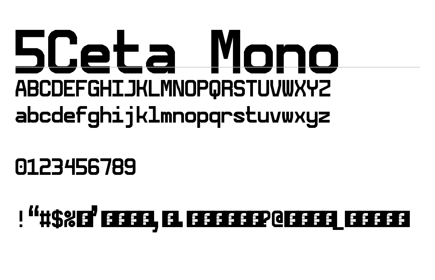 5Ceta Mono Font preview