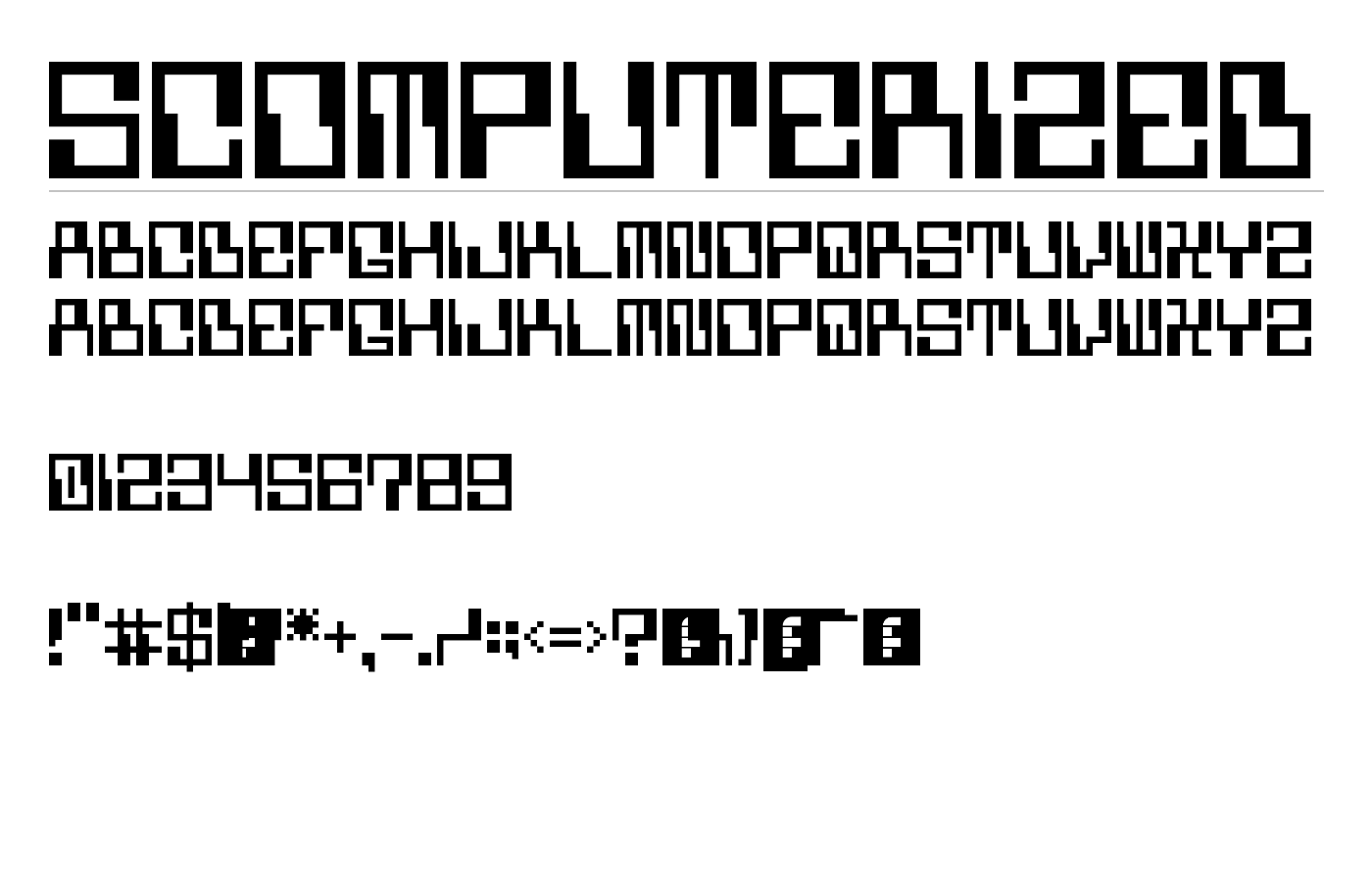 5Computerized Font preview