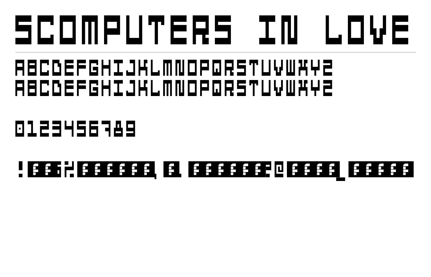 5Computers In Love Font preview