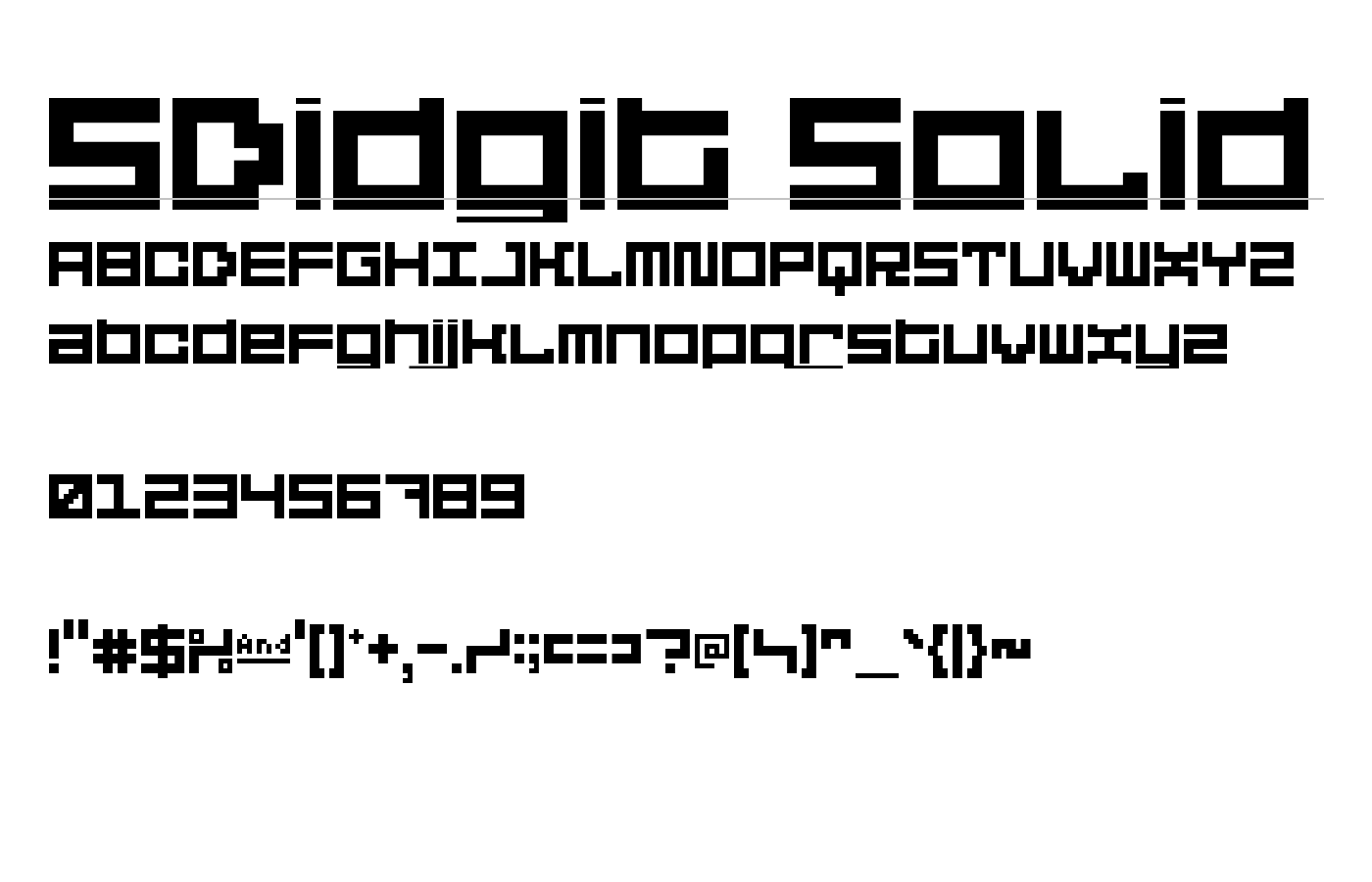 5Didgit Solid Font preview