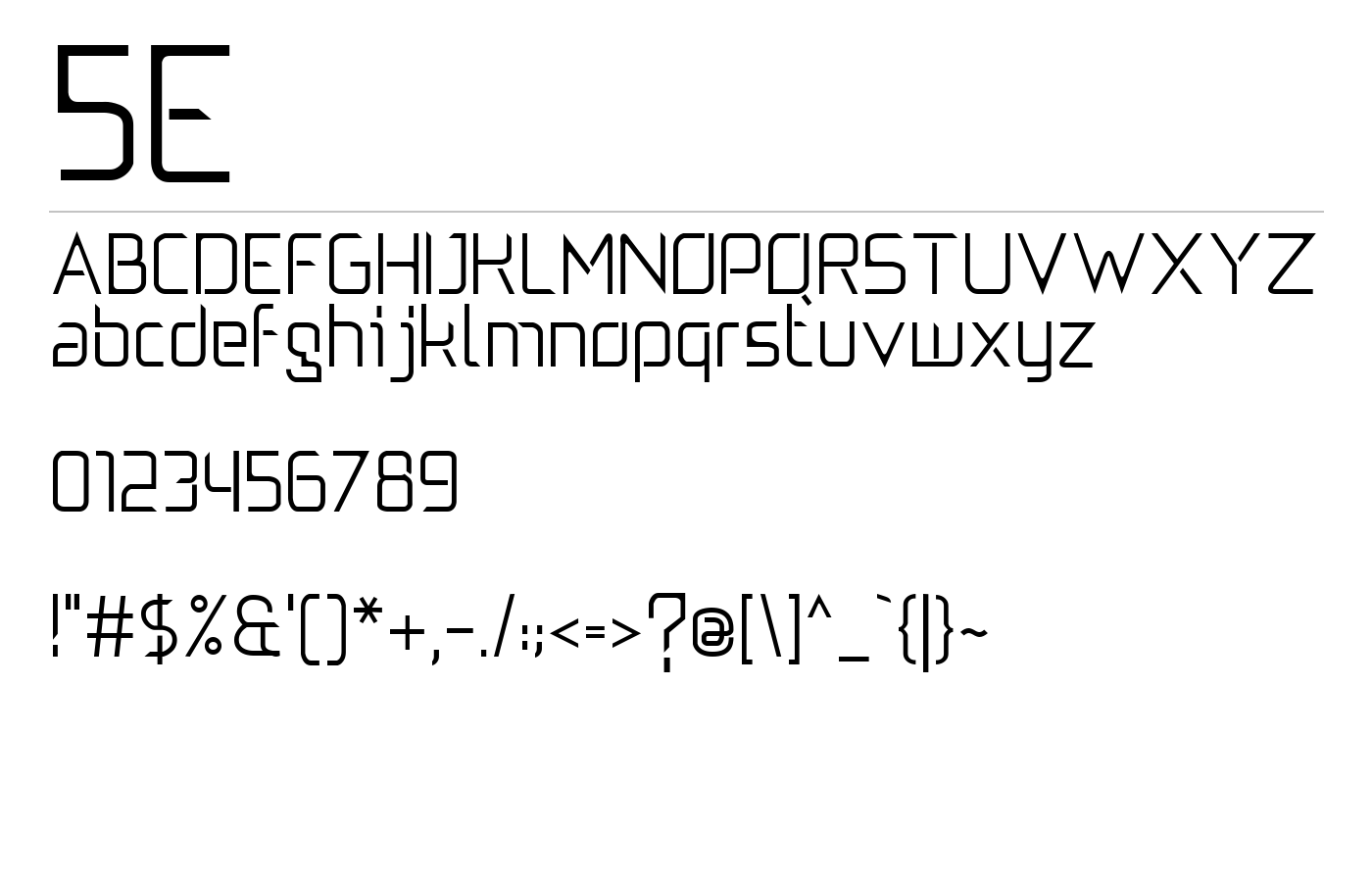 5E Font preview