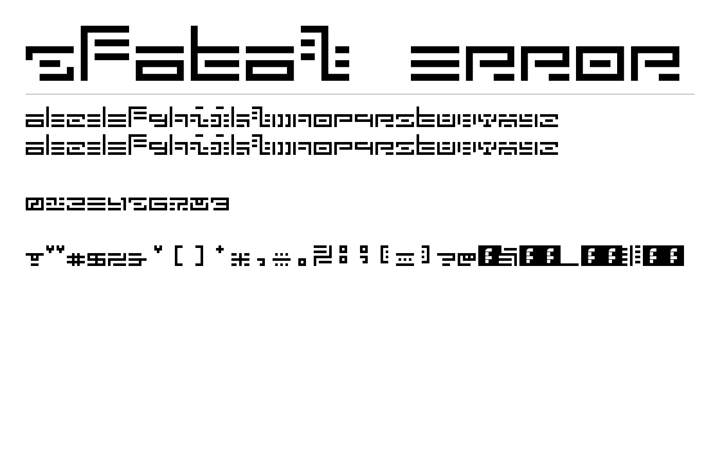 5Fatal Error Font preview
