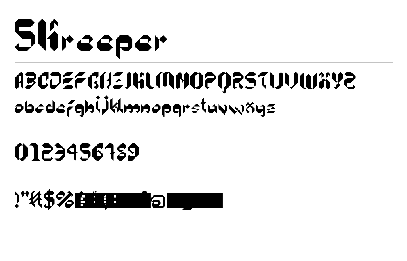 5Kreeper Font preview