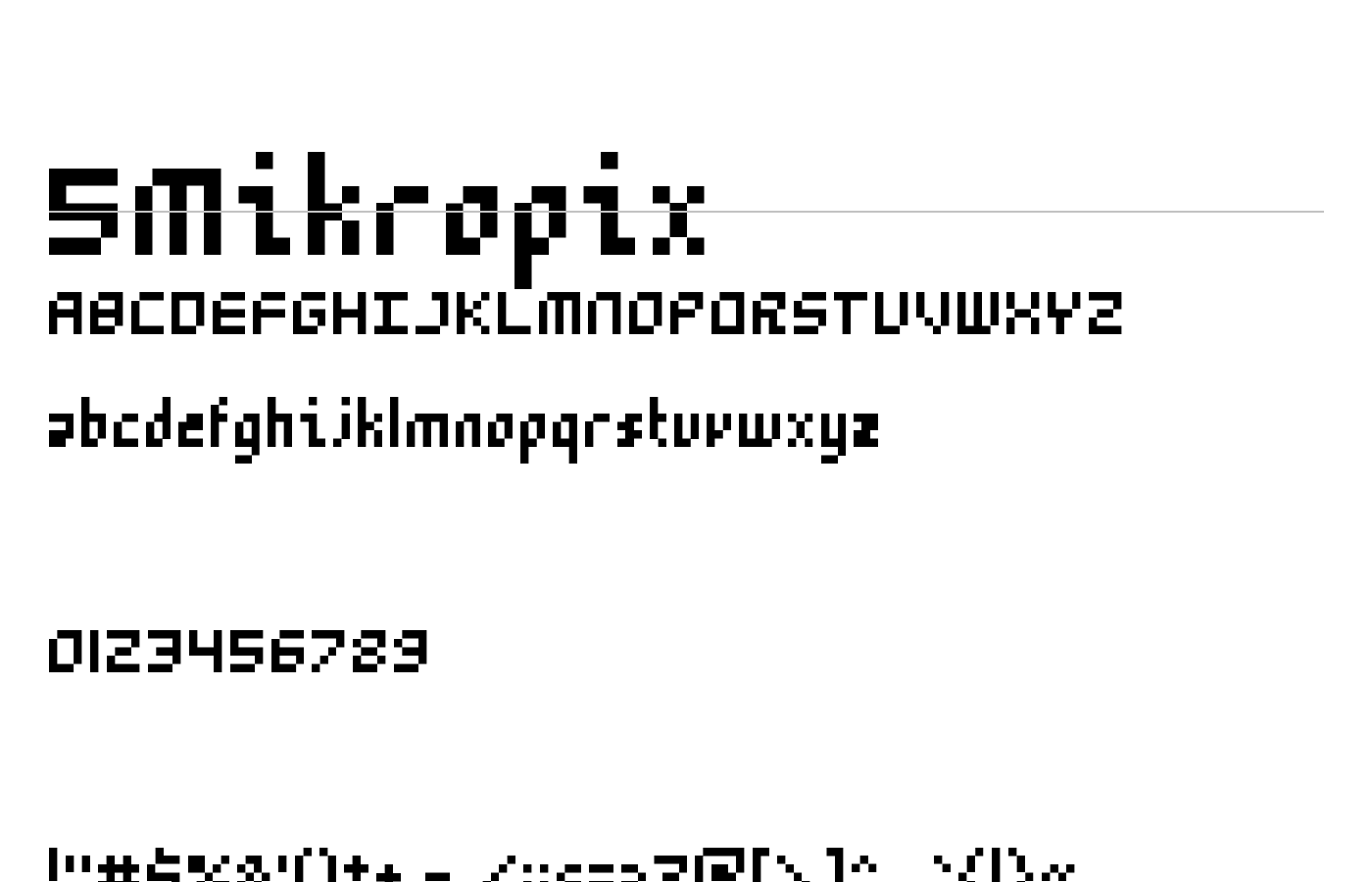 5Mikropix Font preview