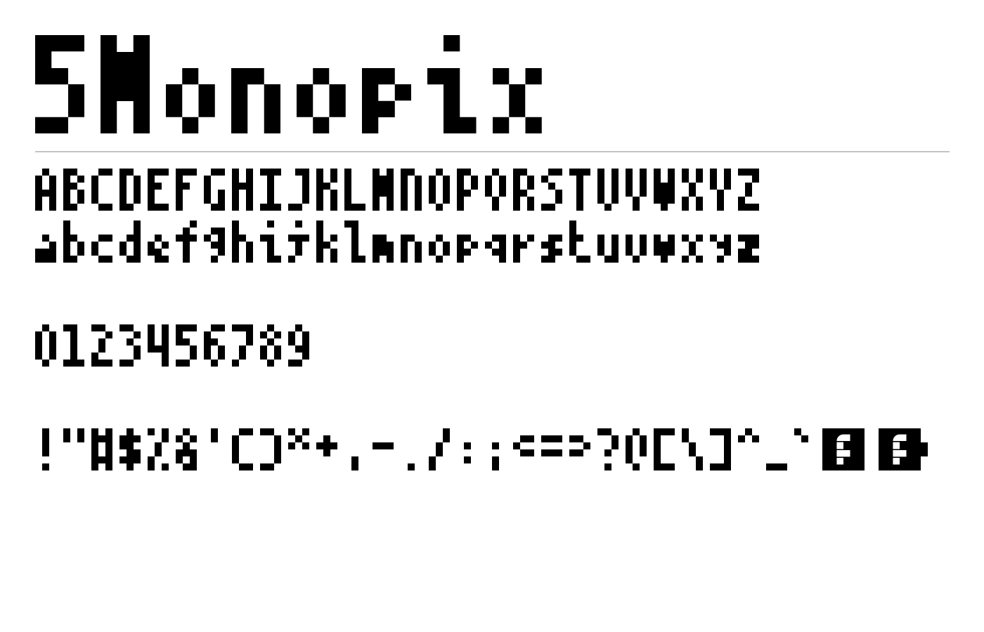 5Monopix Font preview